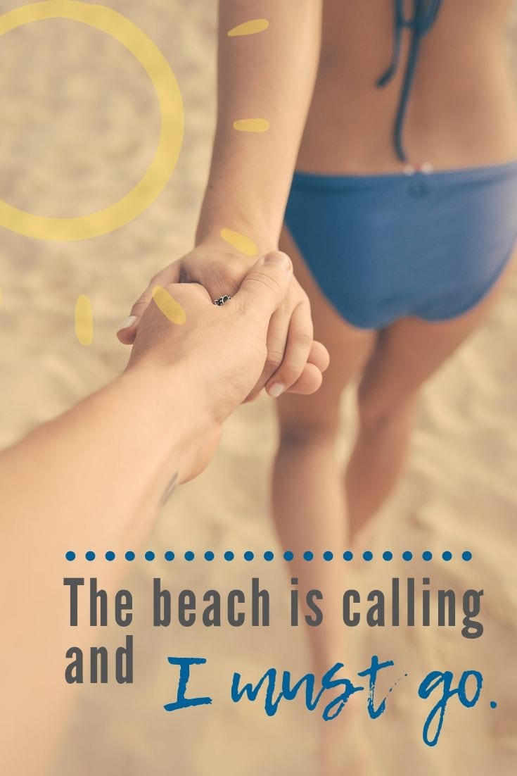 one word beach caption