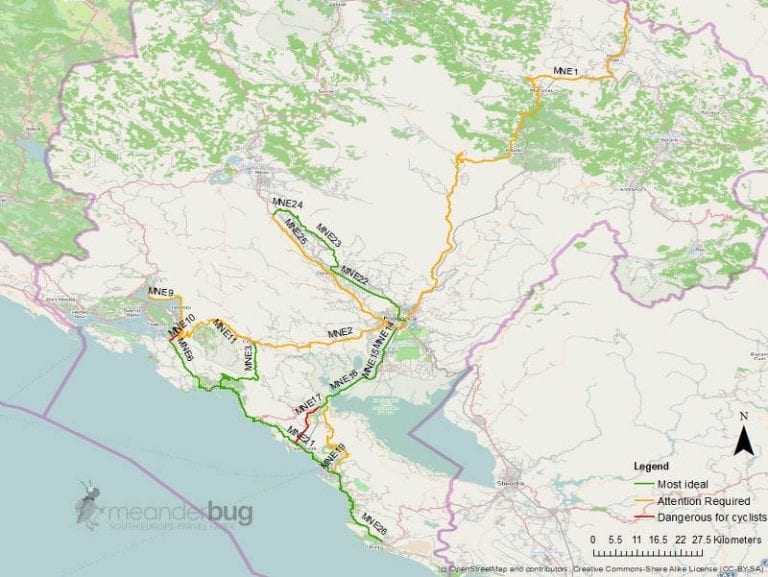 Montenegro Bicycle Touring Maps - Montenegro Bicycle Touring 768x577