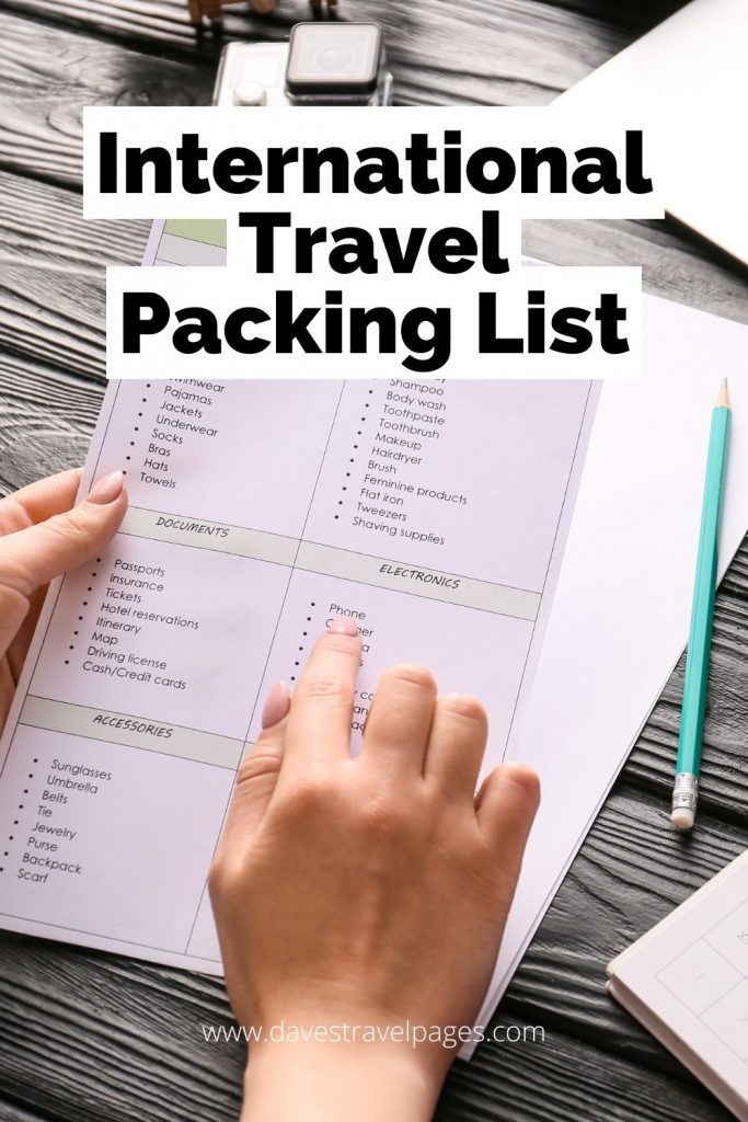 packing list overseas travel